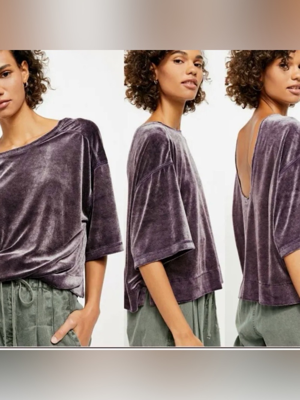 Free People We The Free Valerie Velvet Tee size small